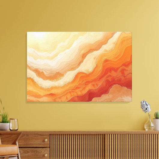 Abstract Desert Flow Warm Terracotta Sunset Canvas Afdruk (Insitu (Woonkamer))
