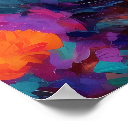 Abstract Desert Kleurrijke Cactus Schilderij Poster (Hoek)