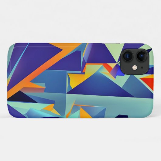 Abstract design 290 Cubisme blauw Sinaasappel Case-Mate iPhone Case (Achterkant (horizontaal))