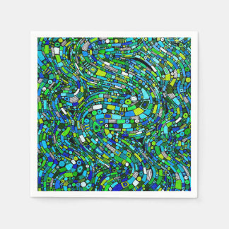 Abstract Design Blue Green Waves Shapes Servet