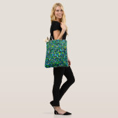 Abstract Design Blue Green Waves Shapes Tote Bag (Op model)