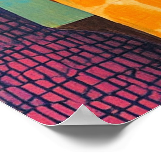 Abstract design colorful flowers poster (Hoek)