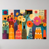 Abstract design colorful flowers poster (Voorkant)