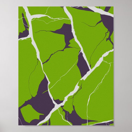 Abstract Design of a Fractured Green Surface Poster (Voorkant)