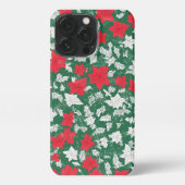Abstract design of poinsettia and Christmas roses iPhone Hoesje (Achterkant)