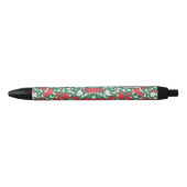 Abstract design of poinsettia and Christmas roses Zwarte Inkt Pen (Voorkant)
