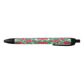 Abstract design of poinsettia and Christmas roses Zwarte Inkt Pen (Bodem)