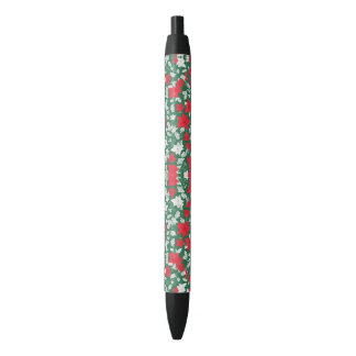 Abstract design of poinsettia and Christmas roses Zwarte Inkt Pen