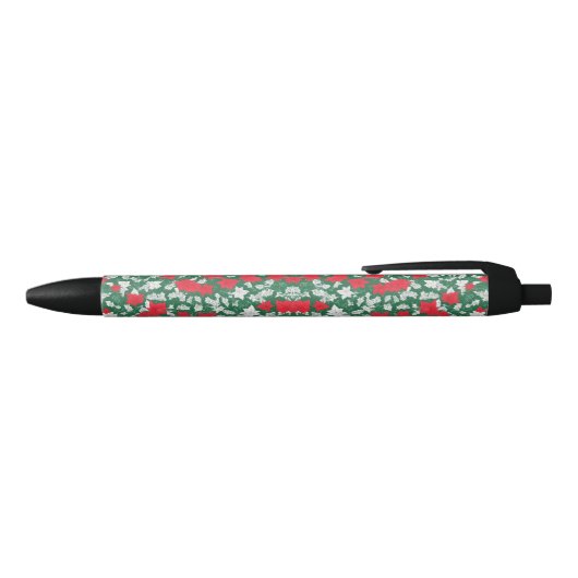 Abstract design of poinsettia and Christmas roses Zwarte Inkt Pen (Bovenkant)