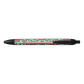 Abstract design of poinsettia and Christmas roses Zwarte Inkt Pen (Achterkant)