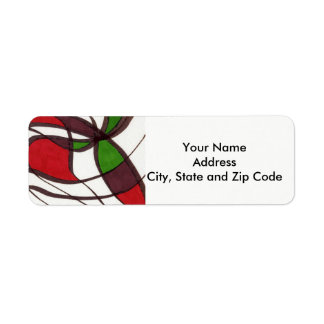 Abstract design return address label, vliegende vi etiket