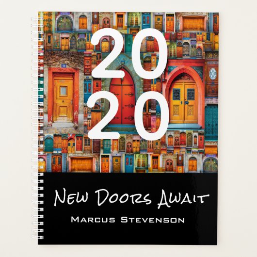 Abstract  deurpatroon Nieuwe deuren wachten Planner (Voorkant)