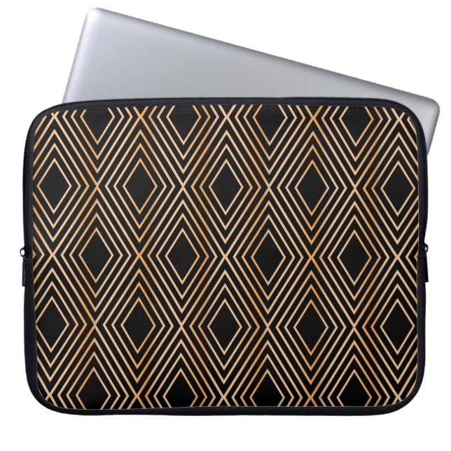 Abstract diamantpatroon laptop sleeve (Voorkant)
