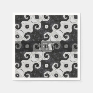 Abstract Diamond Eye Curls Pattern Napkins 2 Servet