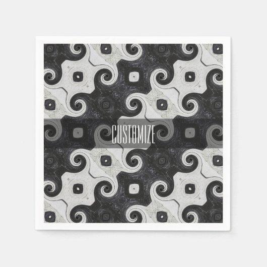 Abstract Diamond Eye Curls Pattern Napkins 2 Servet (Voorkant)