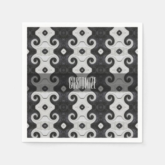 Abstract Diamond Eye Curls Pattern Napkins Servetten (Voorkant)