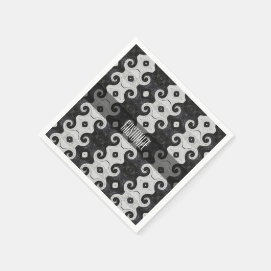 Abstract Diamond Eye Curls Pattern Napkins Servetten (Hoek)