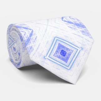 Abstract Diamond Light Blue Fractal Pattern Stropdas