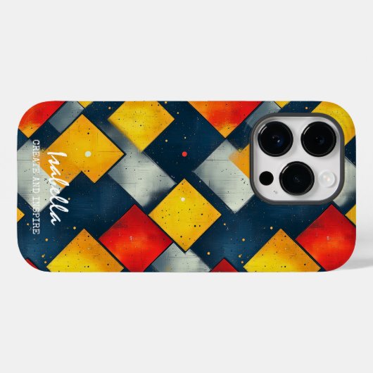 Abstract Diamond Pattern Design aanpasbaar Case-Mate iPhone Case (Achterkant (horizontaal))