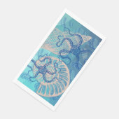 Abstract diep blauw Zee papier gasthanddoeken Servet (Hoek)