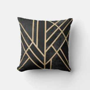 Abstract diep zwart decoratief patroon kussen