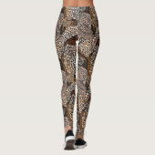 Abstract Dier Druk bruine witte stippen af Leggings (Achterkant)