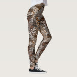 Abstract Dier Druk bruine witte stippen af Leggings<br><div class="desc">Kop terug in deze superleuke leggings met een bruine en witte abstracte dierlijke afdruk. Ideaal voor een speciaal evenement,  voor een baan op de sportschool,  voor vakantie met tropisch oerwoud of op het festival.</div>