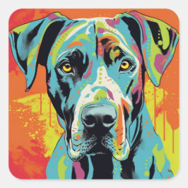 Abstract Dier, Grote Deen Vierkante Sticker