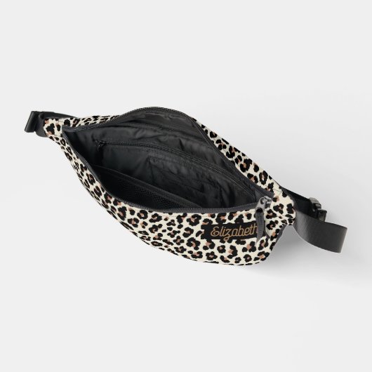 Abstract Dier Leopard Huid Bont Naam Aangepast Heuptasje (Open)