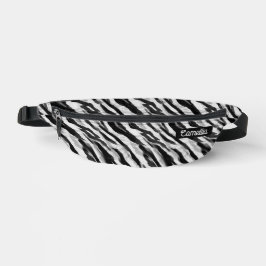 Abstract Dier Zebra Skin Zwart Wit Naam Aangepast Heuptasje