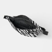 Abstract Dier Zebra Skin Zwart Wit Naam Aangepast Heuptasje (Open)