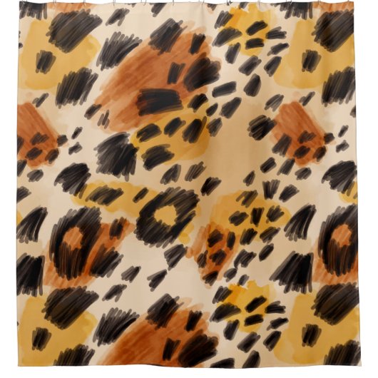 Abstract dierenpatroon Douchegordijn (Voorkant)