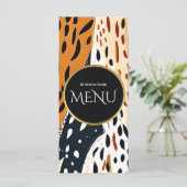 Abstract Dierenprint Safari Moderne Evenementen De Menu (Staand voorkant)