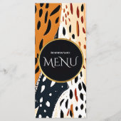 Abstract Dierenprint Safari Moderne Evenementen De Menu (Voorkant)