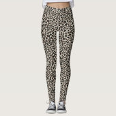 Abstract Dierlijk Leopard Huidbont Patroon Gedrukt Leggings (Voorkant)