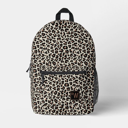 Abstract Dierlijk Leopard Huidvacht Patroon Monogr Bedrukte Rugzak (Voorkant)