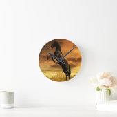 Abstract dierlijk zwart paard ronde klok (Huis)