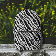 Abstract Dierlijke Zebra Huid Zwart Wit Monogram
