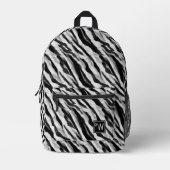 Abstract Dierlijke Zebra Huid Zwart Wit Monogram Bedrukte Rugzak (Voorkant)