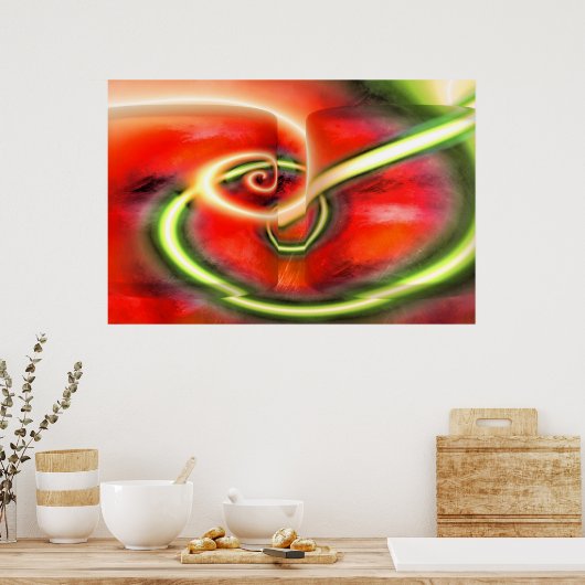 Abstract digitaal afdrukken Poster (Keuken)