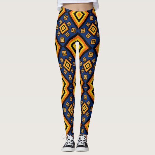 Abstract digitaal geometrisch kunstpatroon leggings (Voorkant)