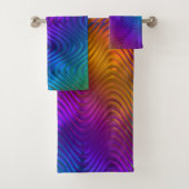 Abstract digitaal golfzuur Psychedelic Design Bad Handdoek (Insitu)