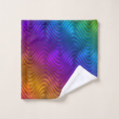 Abstract digitaal golfzuur Psychedelic Design Bad Handdoek (Wasdoekje)