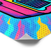 Abstract digitaal patroon glitch pop behang poster (Hoek)