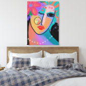 Abstract digitaal portret met alle indrukwekkende canvas afdruk (Insitu (Slaapkamer))