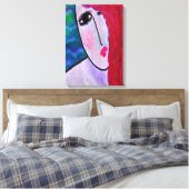 Abstract Digitaal Portret van een Rode Haired Vrou Canvas Afdruk (Insitu (Slaapkamer))