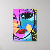 Abstract digitaal portret van een vrouw bekijken canvas afdruk (Voorkant)