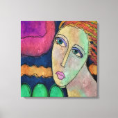 Abstract digitaal portret van een vrouw canvas afdruk (Voorkant)