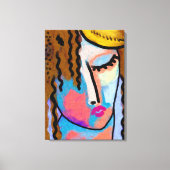 Abstract digitaal portret van een vrouw canvas afdruk (Voorkant)