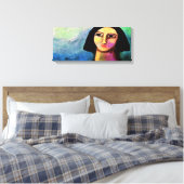 Abstract digitaal portret zonder titel van een vro canvas afdruk (Insitu (Slaapkamer))